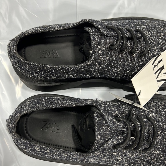 NWT - ZARA MEN’S CHUNKY FABRIC DERBY SHOES, BLUE - SIZE 8 - Picture 11 of 14